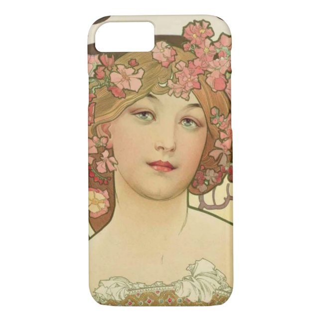 Champagne Alphonse Mucha iPhone 7 Coque de couvert (Dos)