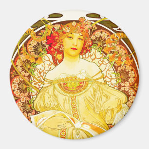 Champagne, Alphonse Mucha - Magnet