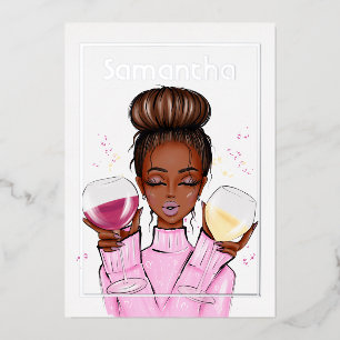 Champagne Anniversaire Foil Invitation