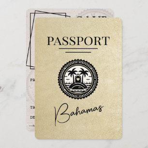 Champagne Bahamas Passport Save the Date