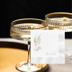 Champagne benutzerdefinierte Namen Hochzeit gepräg Serviette