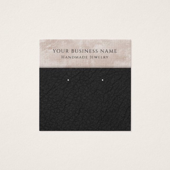 Champagne Black Faux Leather Eroing Cartes d'affic (Devant)