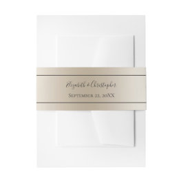 Champagne Black Formal Elegante Script Hochzeit Einladungsbanderole