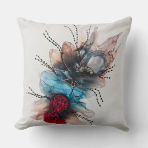 Champagne Bleue et Huîtres Coussin Jeté
