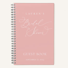 Champagne Blush Modernes Brautparty Gästebuch Notizbuch