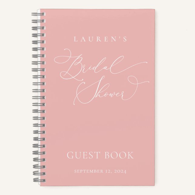 Champagne Blush Modernes Brautparty Gästebuch Notizbuch (Vorderseite)