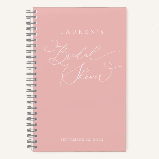 Champagne Blush Modernes Brautparty Geschenkliste  Notizbuch (Vorderseite)