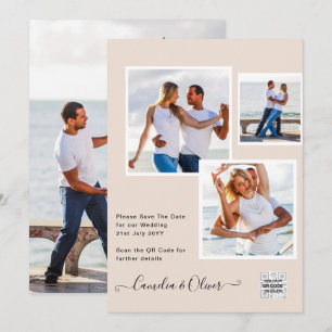 Champagne Blush PHOTO Faire-part de mariage QR Cod