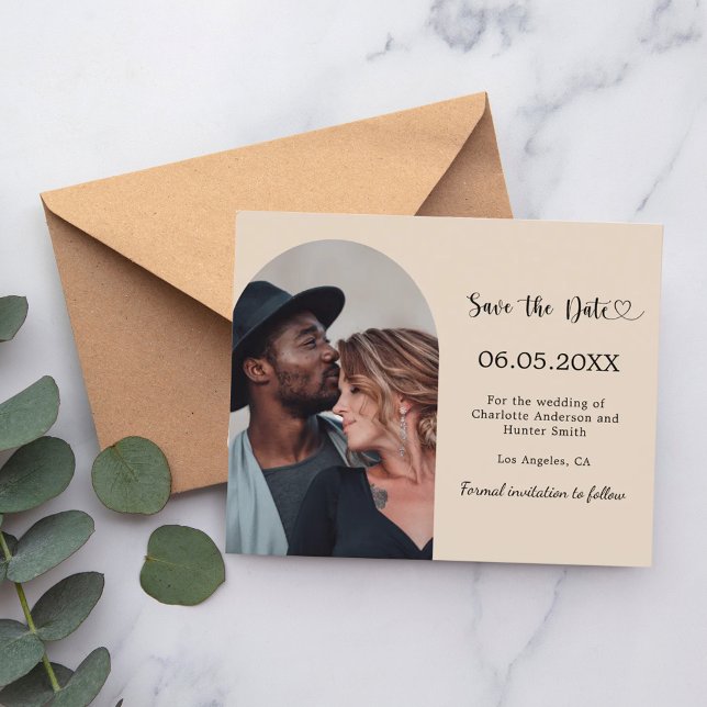 Champagne-Bogen-Foto-Hochzeit Save the Date Flyer (Von Creator hochgeladen)
