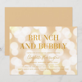 Champagne Bokeh Brunch und Bubbly Brautparty Einladung