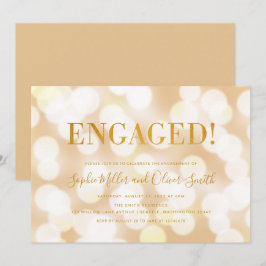 Champagne Bokeh Lights Imitats Gold Engagement Par Einladung