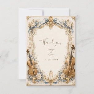 Champagne Botanische metallische Welle Hochzeit  Dankeskarte