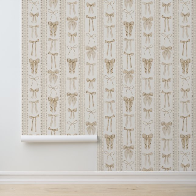 Champagne Bows with Vertical Lace Stripes  Tapete (Anwendung)