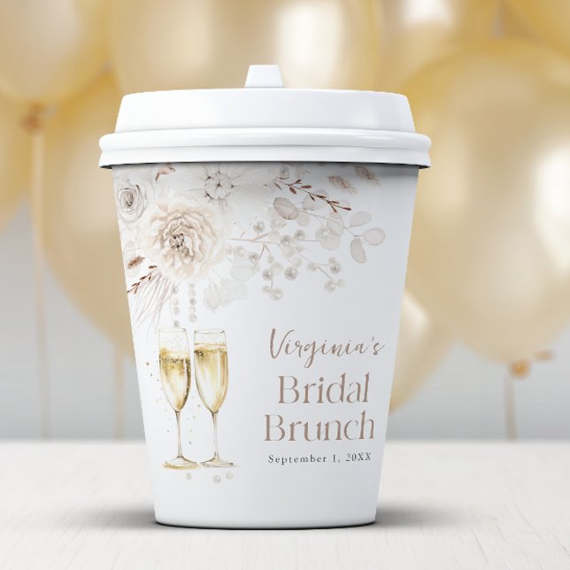 Champagne Bridal Brunch Pappbecher (Champagne Bridal Brunch Paper Cups
)