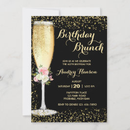 Champagne Brunch Adult Geburtstag Einladung