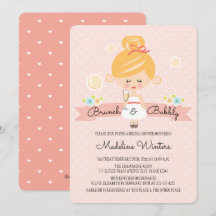 Champagne Brunch Bridal Dusche Einladung Blonde