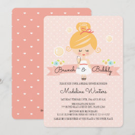 Champagne Brunch Bridal Dusche Einladung Blonde