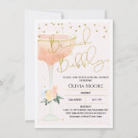 Champagne Brunch Bubbly Brautparty Einladung