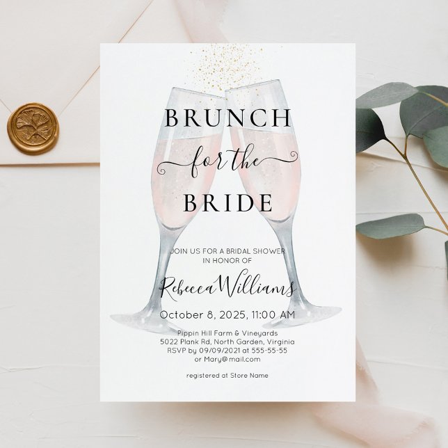 Champagne Brunch für das Bride Brautparty Einladung (Von Creator hochgeladen)