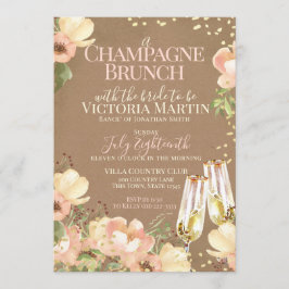 Champagne Brunch Sparkle Brautparty Einladung