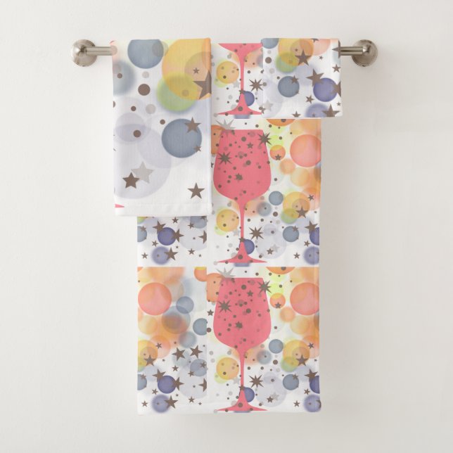 Champagne Bubbles Badhandtuch Set (Insitu)