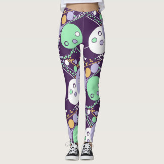 Champagne Bubbles Baubles Pearls Dots Orbs Bright Leggings