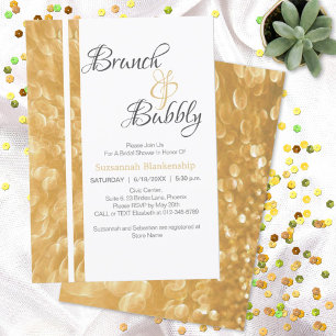 Champagne Bubbles Brunch Bubbly Invitation