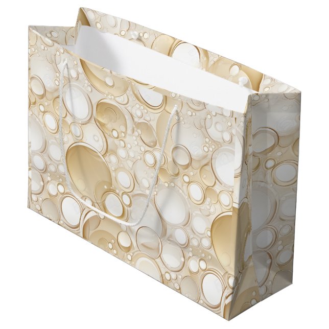 Champagne Bubbles Celebration Geschenktasche Große Geschenktüte (Vorderseite Schrägansicht)