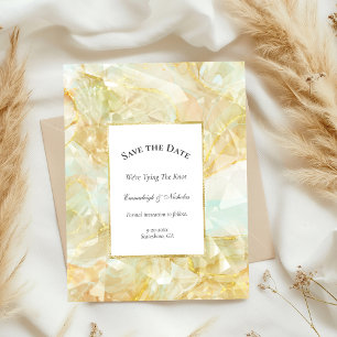 Champagne Burst Crystal Save the Date Postkarte