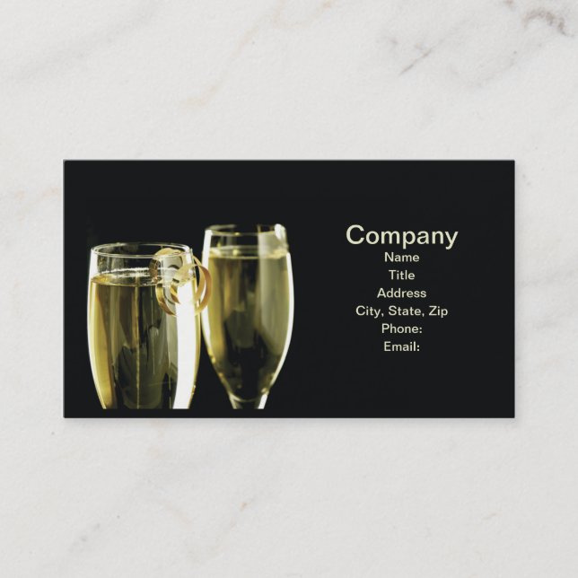 Champagne Business Cards Visitenkarte (Vorderseite)