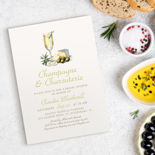 Champagne Charcuterie Bridal Dusche Einladung (Von Creator hochgeladen)