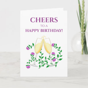CHAMPAGNE CHEERS BIRTHDAY CARD KARTE