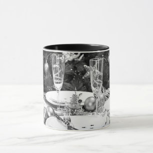 ***CHAMPAGNE** CHRISTMAS & NEUJÄHRIGE TASSE SCHWAR
