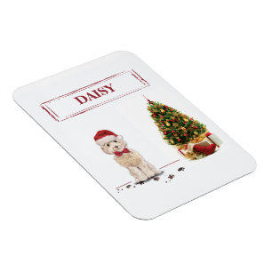 Champagne Cockapoo Funny Christmas Dog mit Tree Magnet