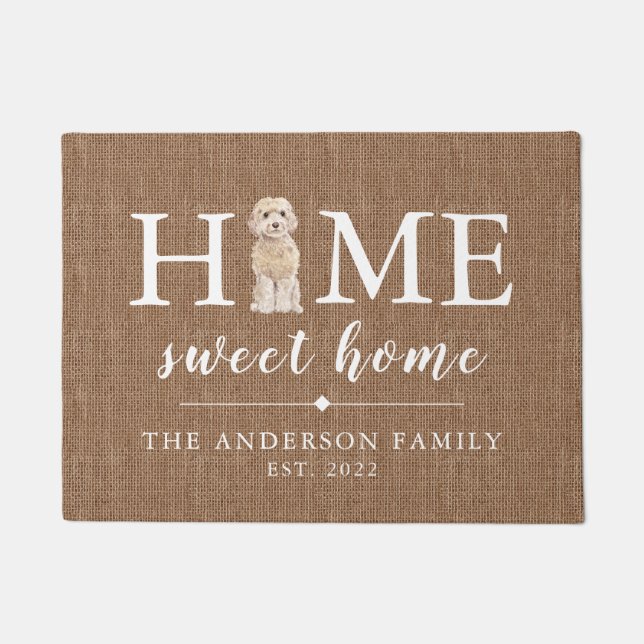 Champagne Cockapoo Zuhause Sweet Zuhause Doormat Fußmatte (Vorderseite)