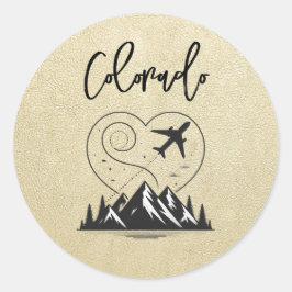 Champagne Colorado Passport Runder Aufkleber