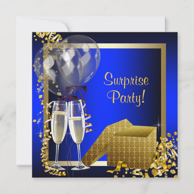 Champagne Confetti Party Einladung (Vorderseite)