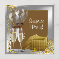 Champagne Confetti Silver Gold Überraschung Party