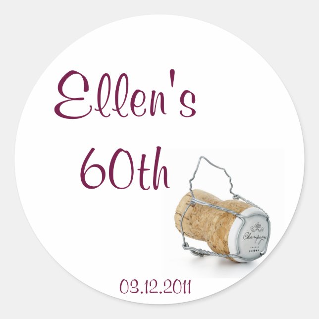 Champagne Cork Sticker (Vorderseite)