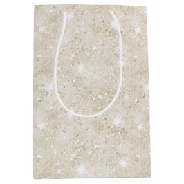 Champagne Cream Sand Glitter Birthday Mittlere Geschenktüte
