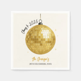 Champagne Disco Ball 2026 New Year Eve Serviette