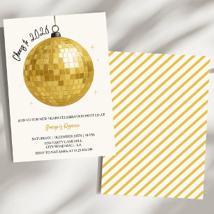 Champagne Disco Ball 2026 Silvester Einladung