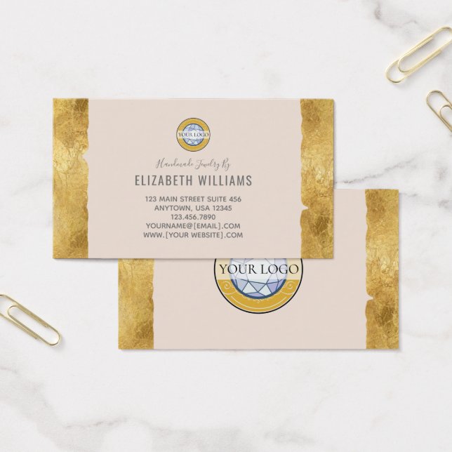 Champagne d'or Ajouter votre logo Cartes de visite (Bureau)