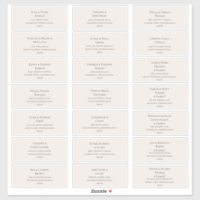 Champagne Étiquettes de adresse invités (Feuille)