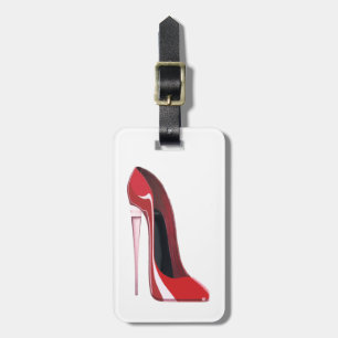 Champagne-Fersen-rote Stilett-Schuh-Kunst Gepäckanhänger