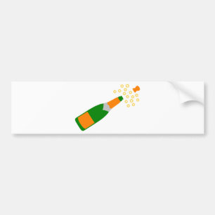 Champagne-Flasche und knallender Korken Autoaufkleber