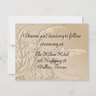 Champagne Fleur Formal Empfang Card Einladung