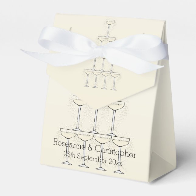 Champagne Flutes Design Champagner farbenfrohe Hoc Geschenkschachtel (Vorderseite)