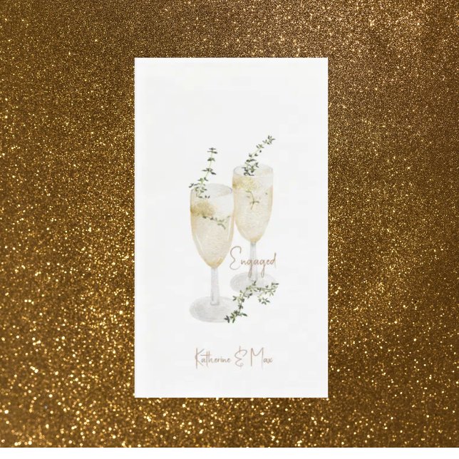 Champagne Foliage Gold-Engagement-Partei Serviette (Von Creator hochgeladen)