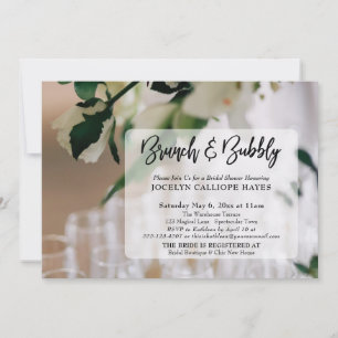 Champagne-Foto-Brunch und sprudelnde Handschrift Einladung